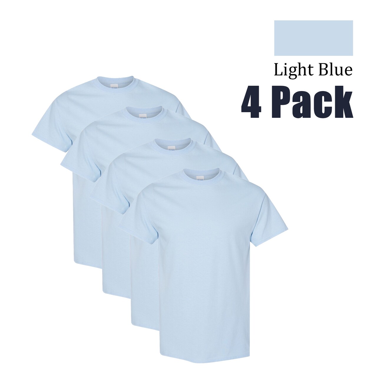 Gildan Heavy Cotton T-Shirt 4-Pack - Light Blue - DIY Blanks for Vinyl & Cricut